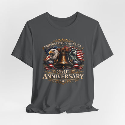 250th Anniversary USA T-Shirt — Liberty Bell & Eagle Patriotic Tee