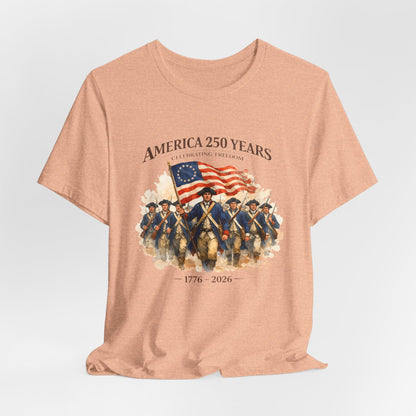 America 250 Years T-Shirt – 1776–2026 Revolutionary Flag Tee