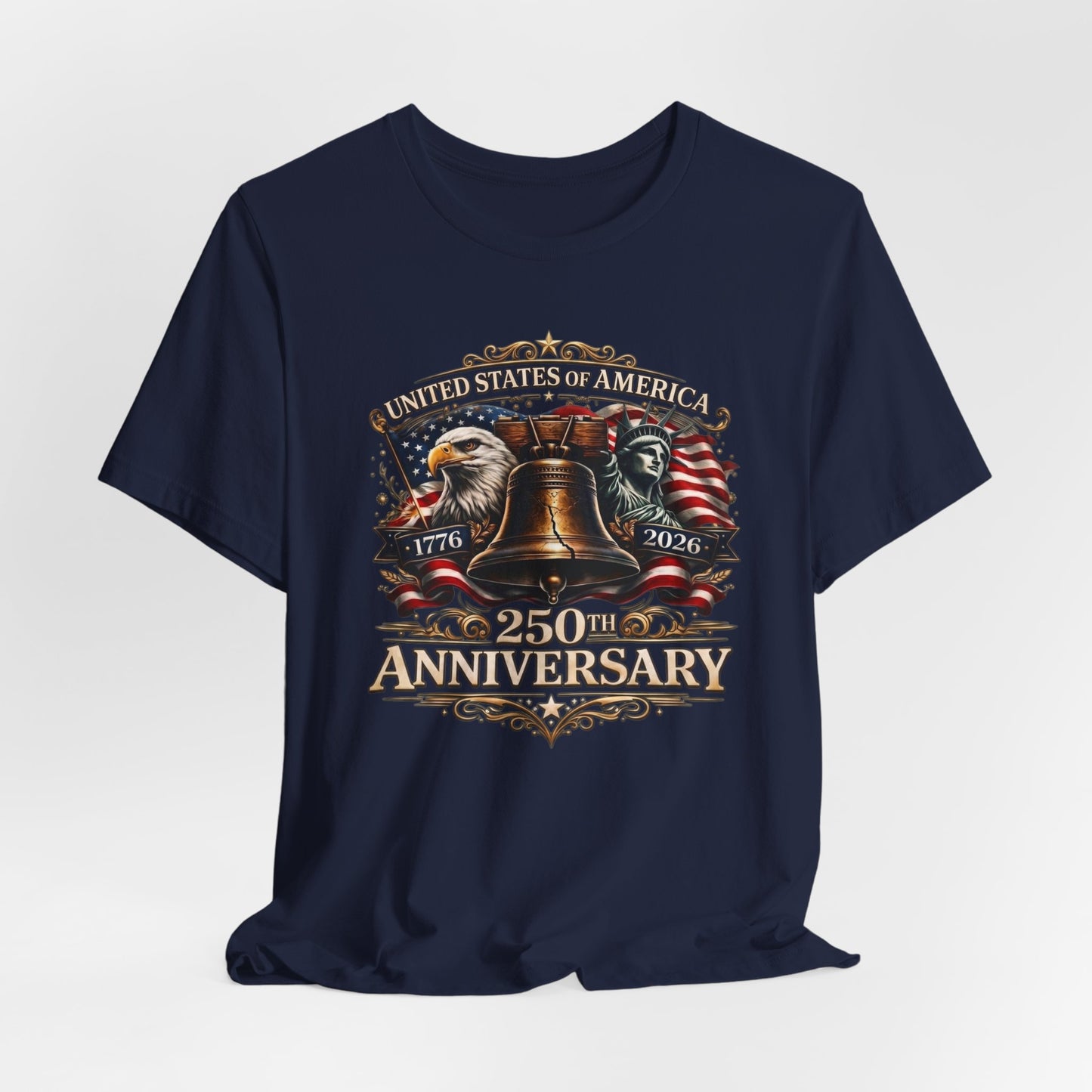 250th Anniversary USA T-Shirt — Liberty Bell & Eagle Patriotic Tee