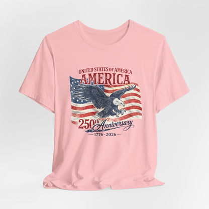 America 250th Anniversary T-Shirt – Vintage Eagle & Flag 1776–2026