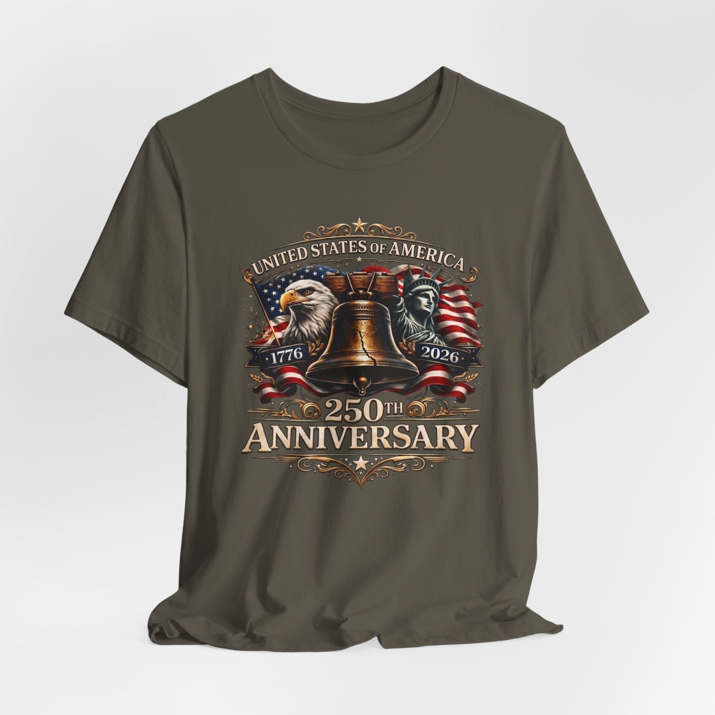 250th Anniversary USA T-Shirt — Liberty Bell & Eagle Patriotic Tee