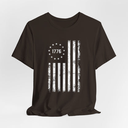 1776 Flag Unisex T-Shirt, Patriotic Tee for Celebrating Our Founding, USA History Shirt, July 4th Tee, American Flag Shirt, Independence Day - Old Glory 1776 Apparel