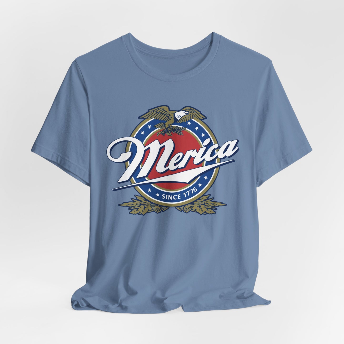 Patriotic American Tee - Merica Design, Unisex Short Sleeve Shirt for BBQ, Independence Day, Family Gatherings, Casual Wear, Gift