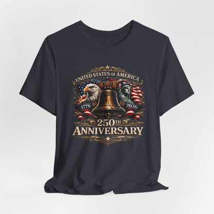 250th Anniversary USA T-Shirt — Liberty Bell & Eagle Patriotic Tee