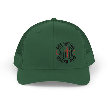 Patriotic Snapback Trucker Cap - "One Nation Under God"