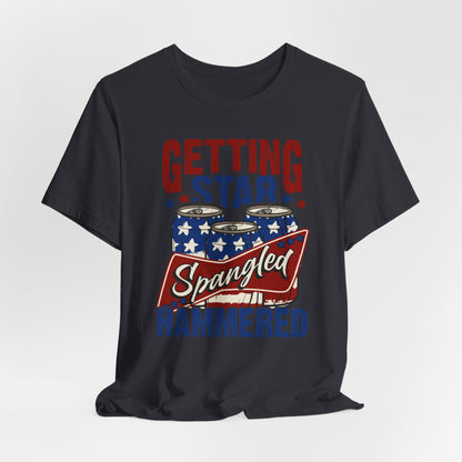 Star Spangled Hammered Tee - Fun Independence Day Shirt, Casual Summer Wear, Party T-Shirt, BBQ Outing Gift, USA Pride Apparel