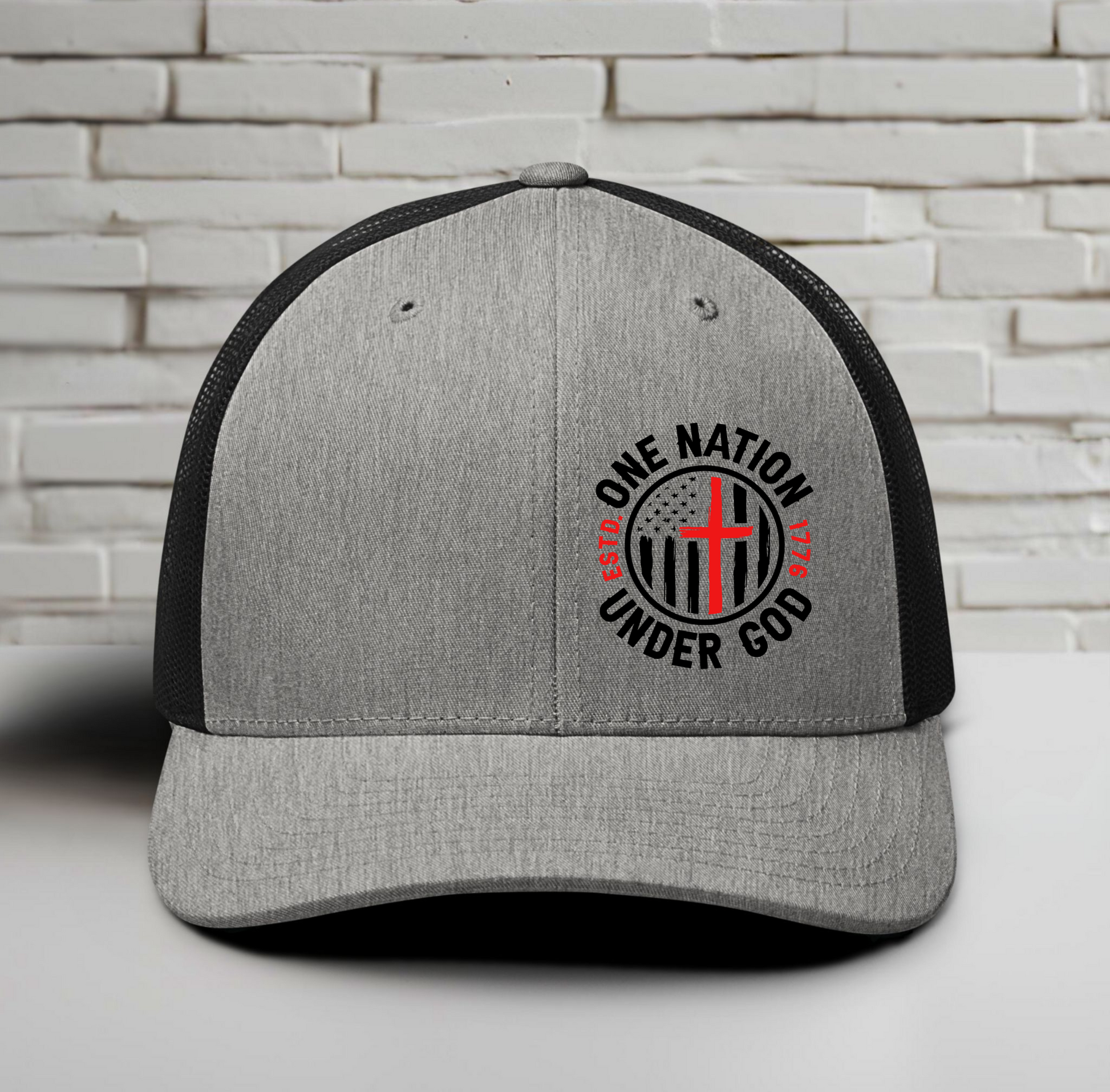 One Nation Under God - Patriotic Snapback Trucker Cap - Old Glory 1776 Apparel
