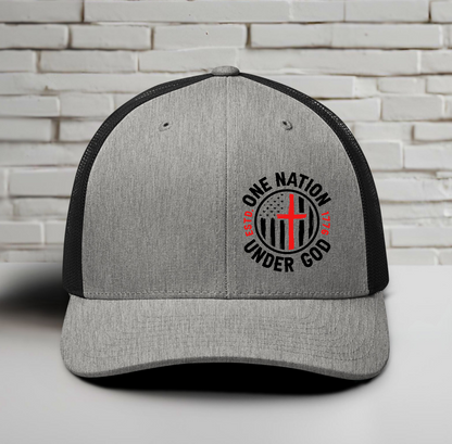 One Nation Under God - Patriotic Snapback Trucker Cap - Old Glory 1776 Apparel