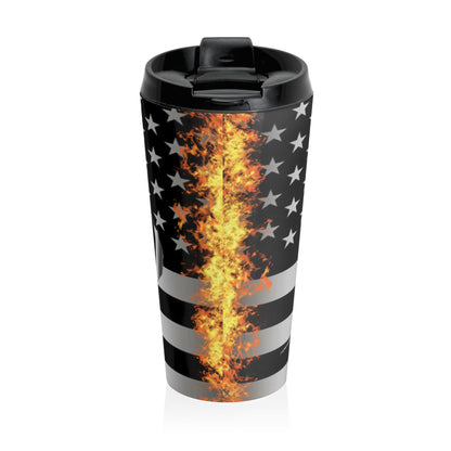 Patriotic 15oz Stainless Steel Travel Mug | 'Don't Tread on Me' Design | Perfect for Veterans Day and Independence Day
