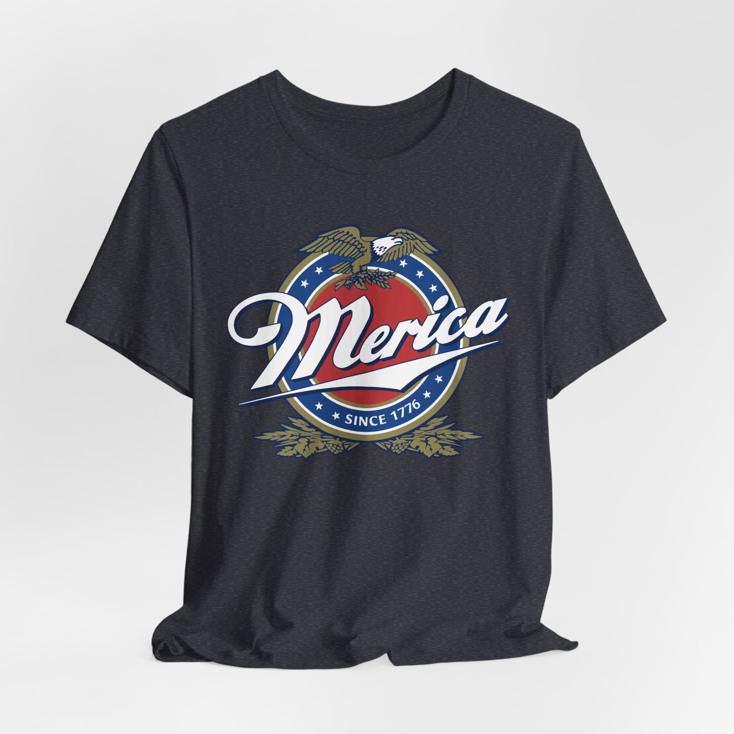 Patriotic American Tee - Merica Design, Unisex Short Sleeve Shirt for BBQ, Independence Day, Family Gatherings, Casual Wear, Gift