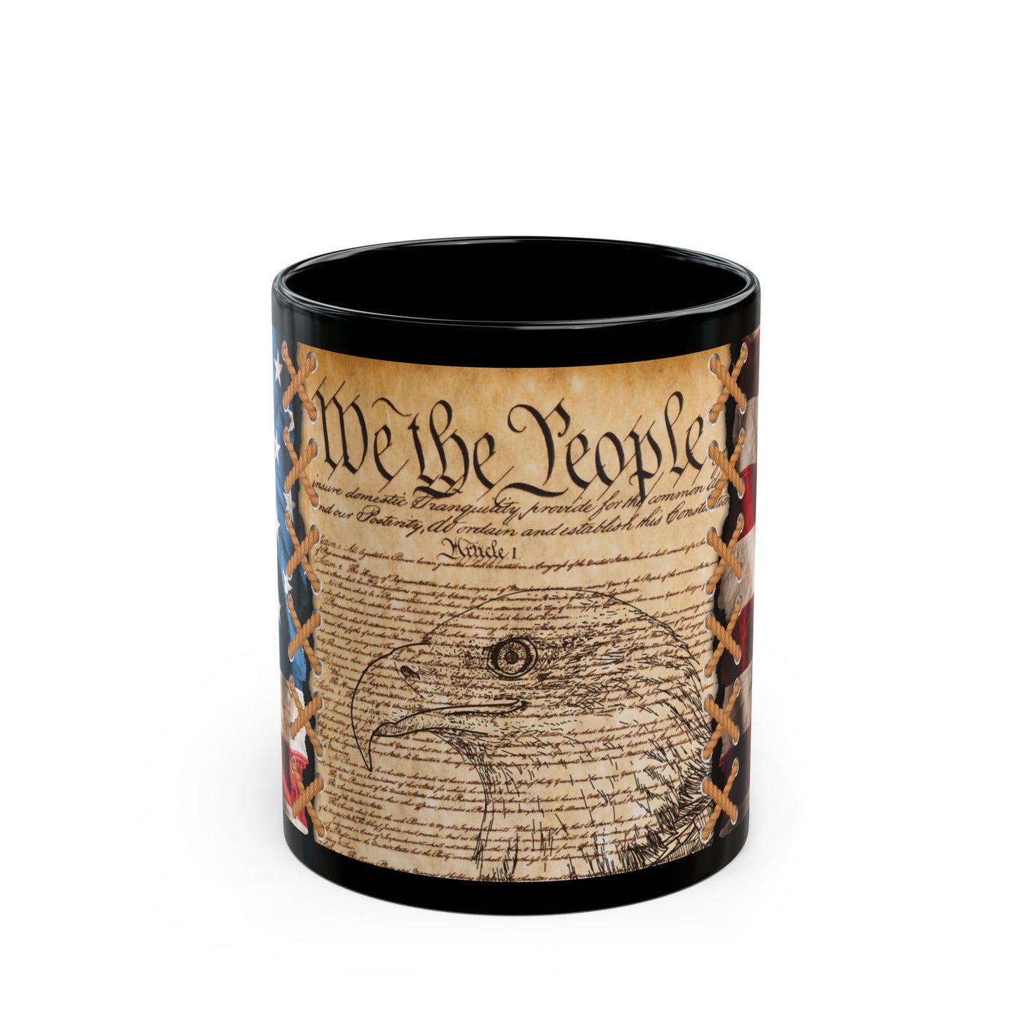 We The People Patriotic Mug, (11oz, 15oz) Constitutional Flag Coffee Cup, America Freedom, Independence Day Gift, US Constitution