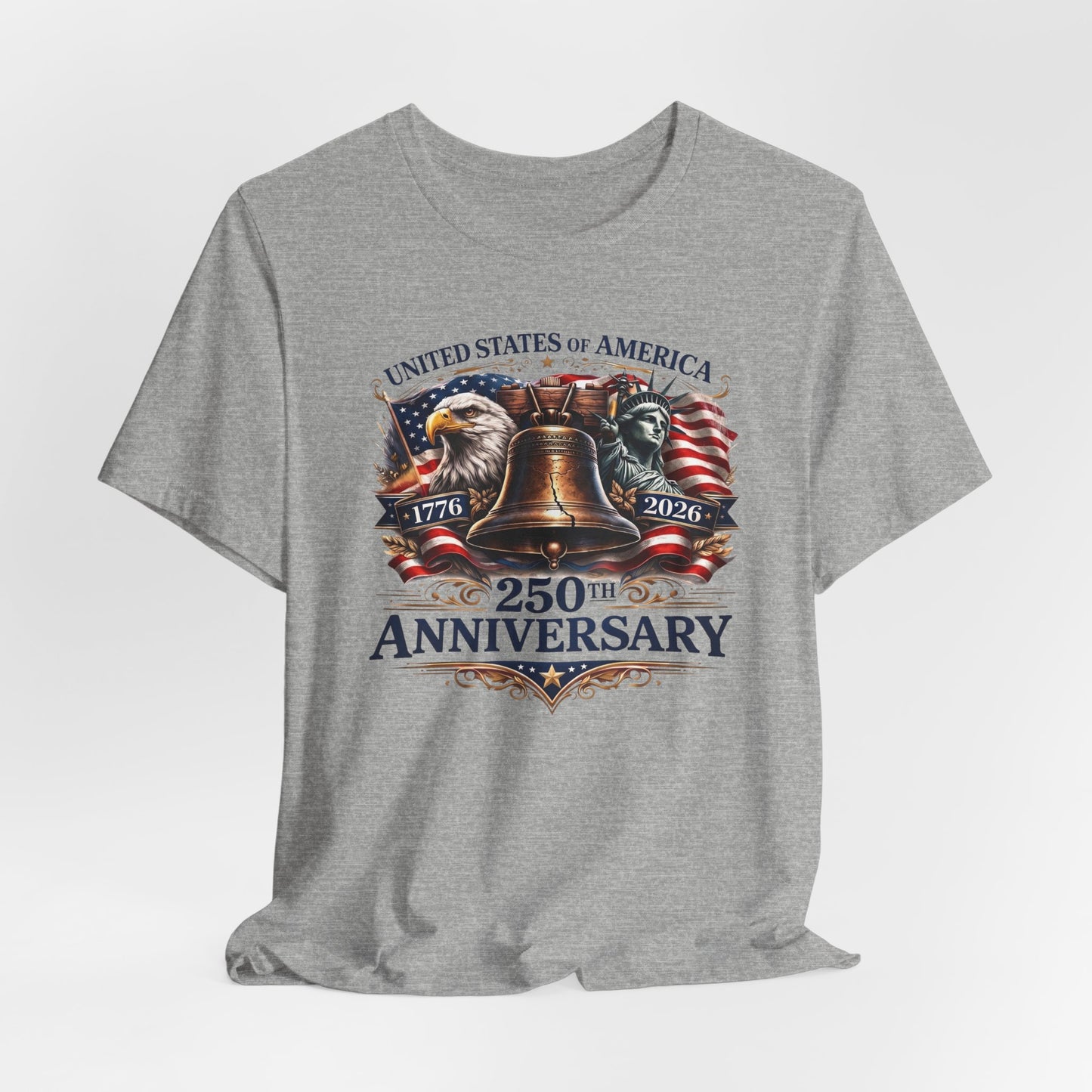 T-Shirt — 'United States of America 250th Anniversary' Liberty Bell Patriotic Tee