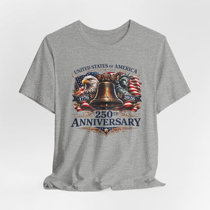 T-Shirt — 'United States of America 250th Anniversary' Liberty Bell Patriotic Tee