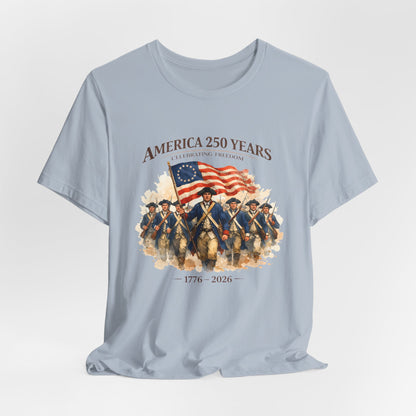 America 250 Years T-Shirt – 1776–2026 Revolutionary Flag Tee