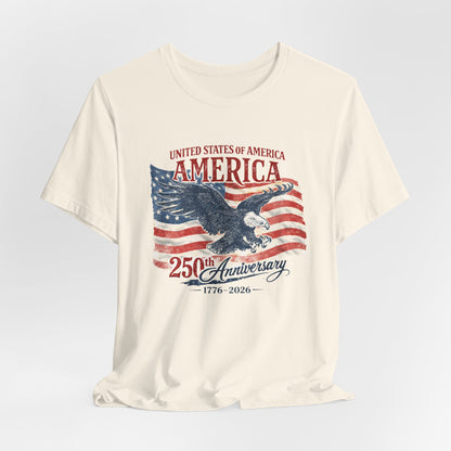 America 250th Anniversary T-Shirt – Vintage Eagle & Flag 1776–2026