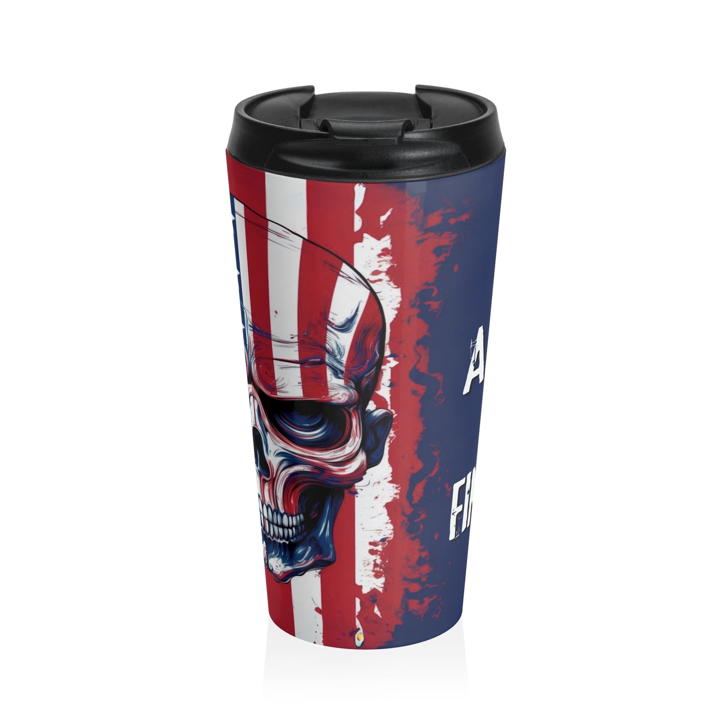 Patriotic Skull Travel Mug - Perfect for Adventurers & Gear Enthusiasts