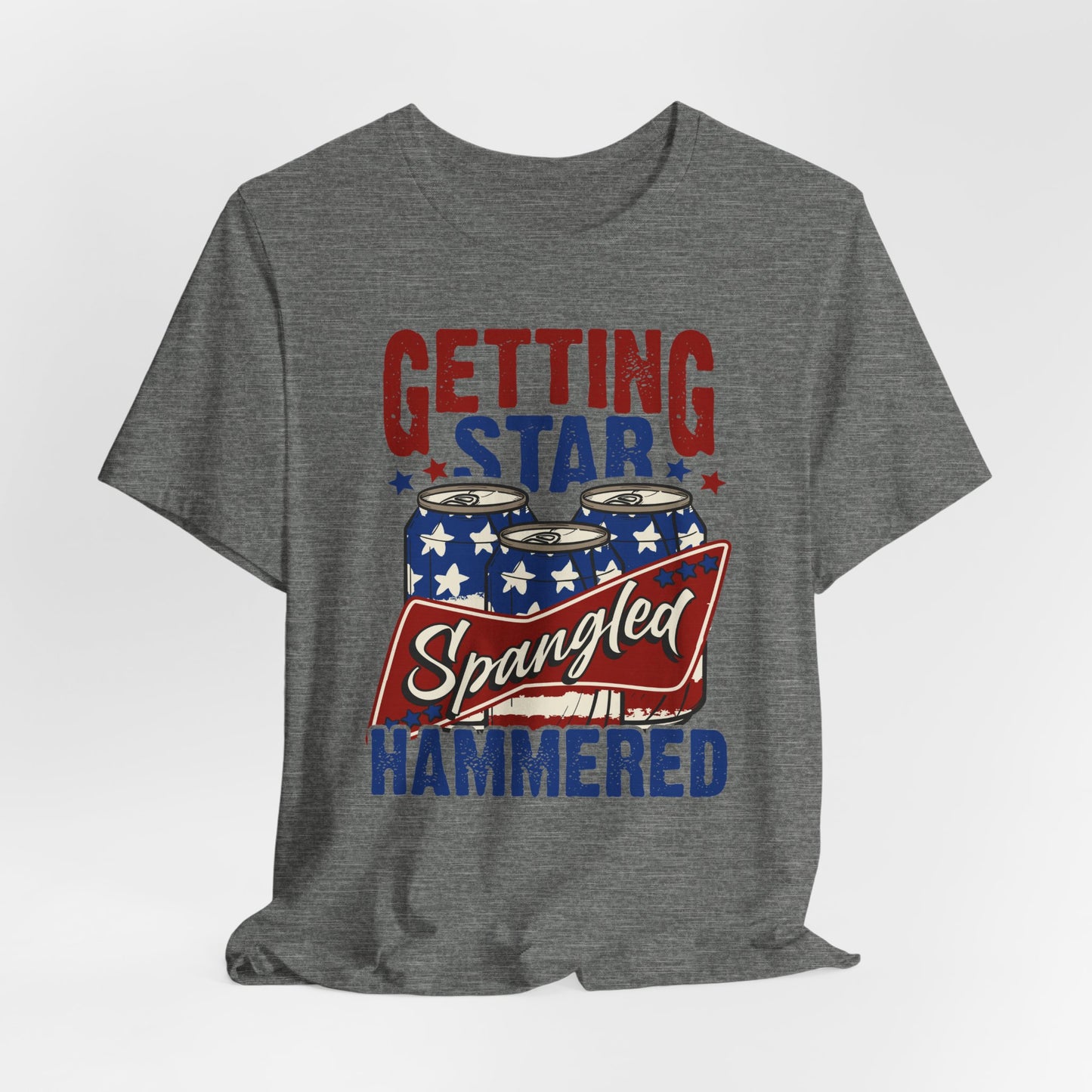 Star Spangled Hammered Tee - Fun Independence Day Shirt, Casual Summer Wear, Party T-Shirt, BBQ Outing Gift, USA Pride Apparel