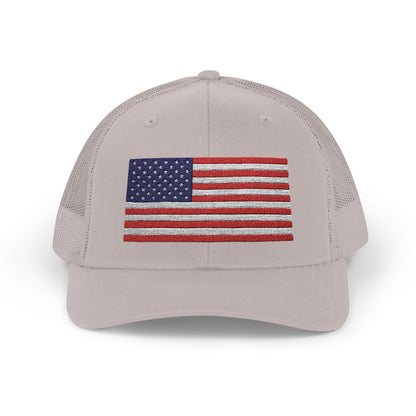 Patriotic Snapback Trucker Cap - USA Flag Design