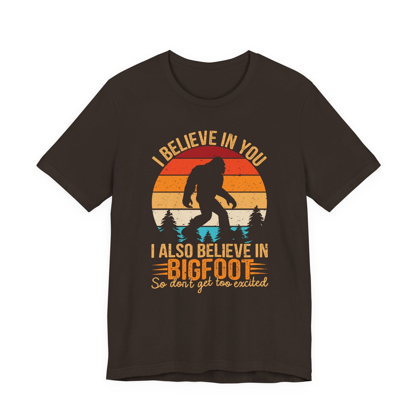Bigfoot Believer Tee, Fun Graphic T-Shirt, Unisex Casual Wear, Nature Lover Gift, Adventure Shirt, Outdoor Humor Top