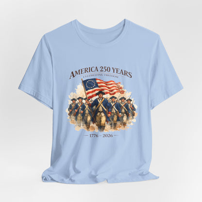 America 250 Years T-Shirt – 1776–2026 Revolutionary Flag Tee