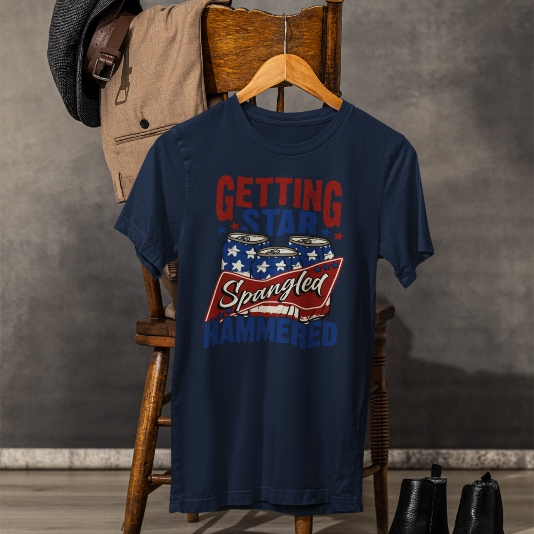 Star Spangled Hammered Tee - Fun Independence Day Shirt, Casual Summer Wear, Party T-Shirt, BBQ Outing Gift, USA Pride Apparel