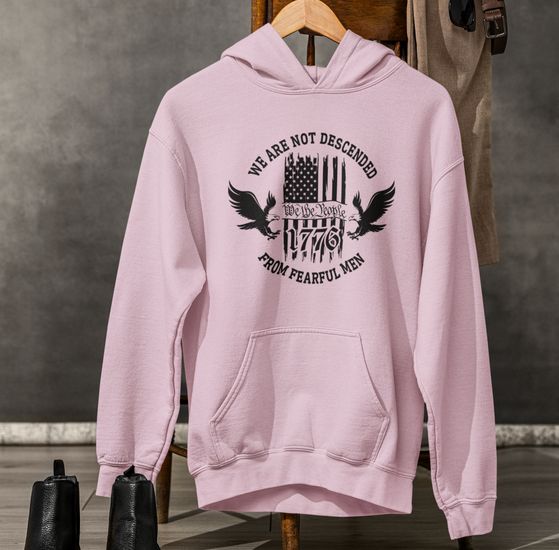 We Are Not Descended From Fearful Men Unisex Hoodie, Bold Patriotic Hoodie Jumper, Independence Day - Premium Hoodie from Old Glory 1776 Apparel - Just $39.99! Shop now at Old Glory 1776 Apparel