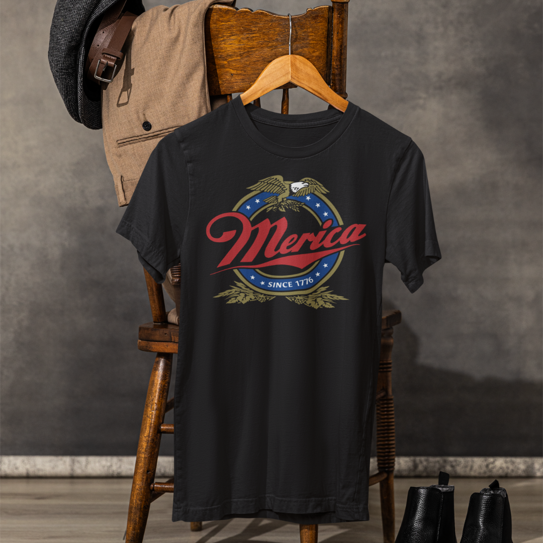 Patriotic Unisex Tee - 'Merica' Short Sleeve Shirt, 4th of July, BBQ, Casual Wear, Gift for Him/Her, USA Pride Apparel