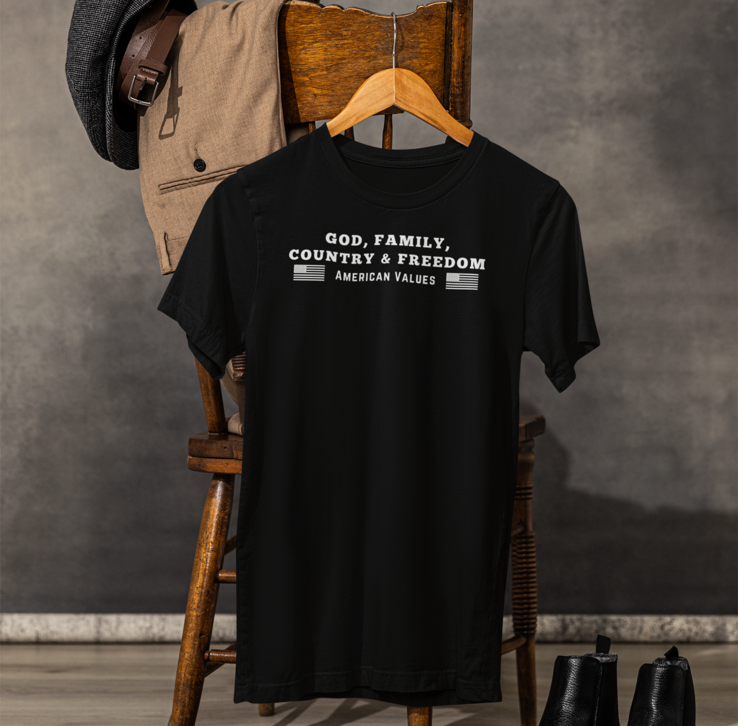 God, Family, Country & Freedom Unisex Tee - Patriotic Shirt, American Pride Tshirt, USA Patriotic Apparel, Independence Day Tee, Memorial
