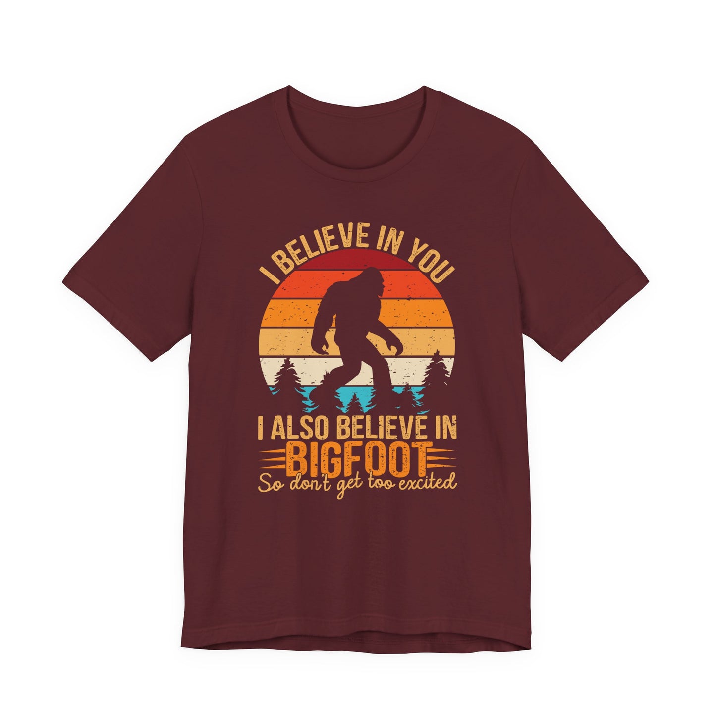 Bigfoot Believer Tee, Fun Graphic T-Shirt, Unisex Casual Wear, Nature Lover Gift, Adventure Shirt, Outdoor Humor Top
