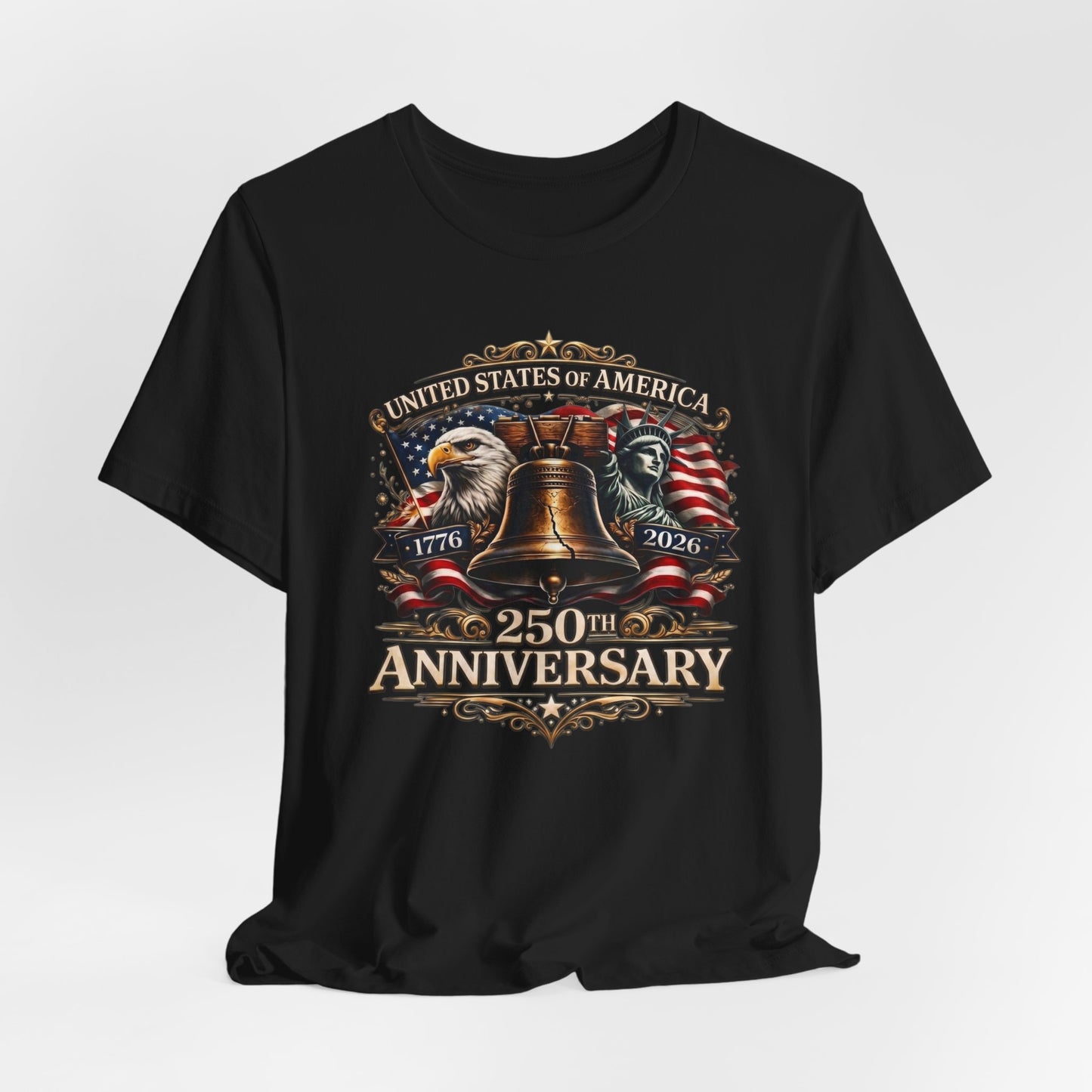 250th Anniversary USA T-Shirt — Liberty Bell & Eagle Patriotic Tee