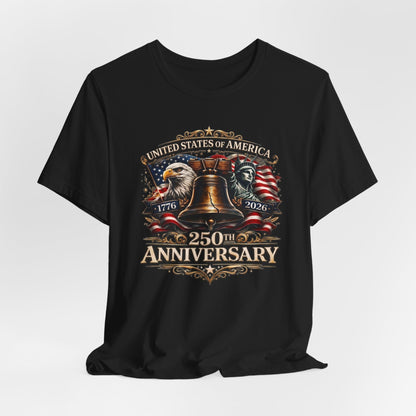 250th Anniversary USA T-Shirt — Liberty Bell & Eagle Patriotic Tee