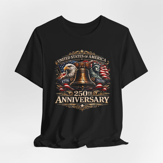 250th Anniversary USA T-Shirt — Liberty Bell & Eagle Patriotic Tee