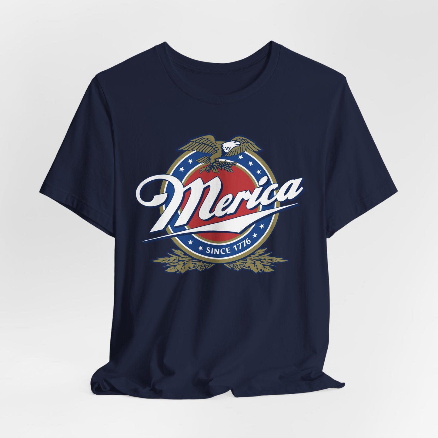 Patriotic American Tee - Merica Design, Unisex Short Sleeve Shirt for BBQ, Independence Day, Family Gatherings, Casual Wear, Gift