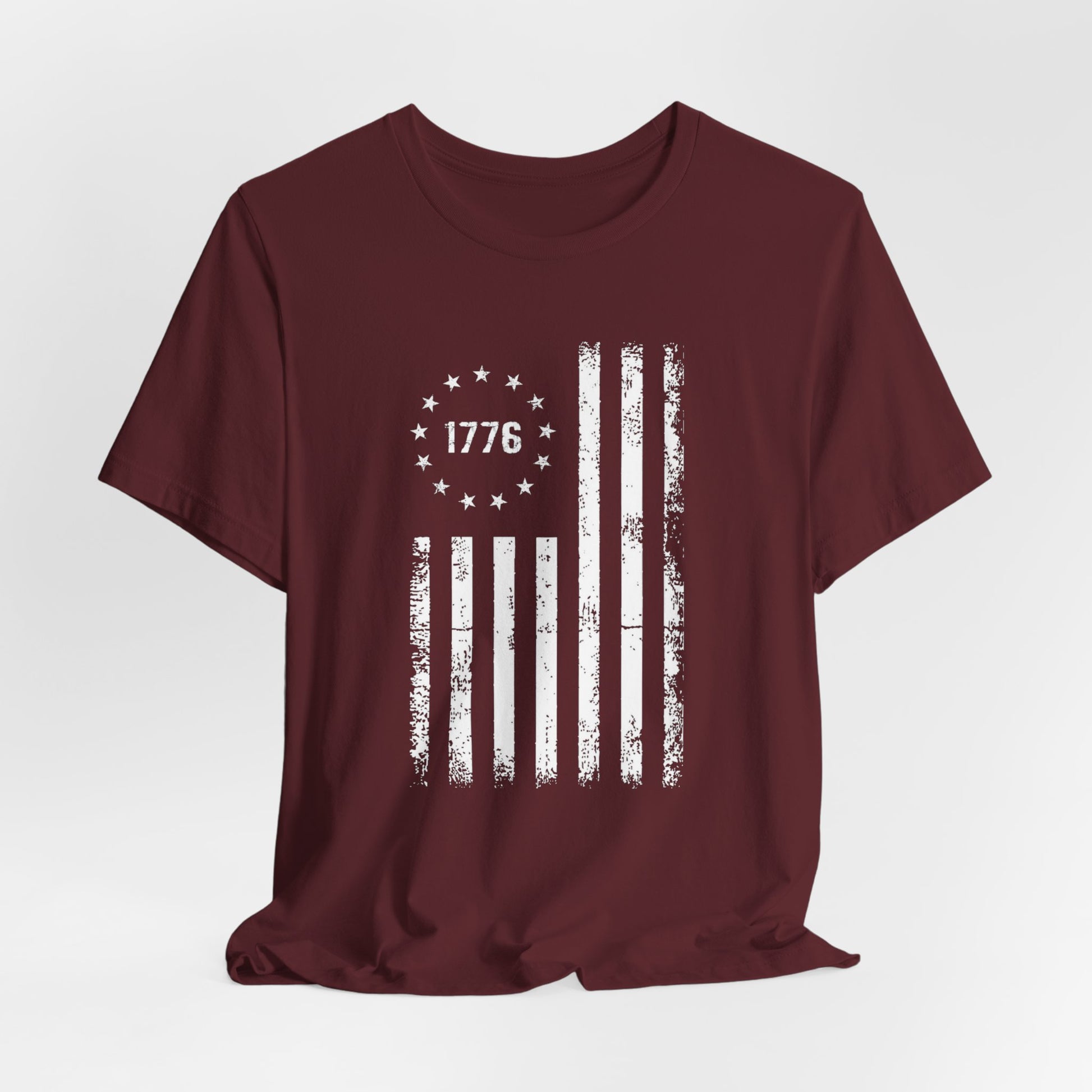 1776 Flag Unisex T-Shirt, Patriotic Tee for Celebrating Our Founding, USA History Shirt, July 4th Tee, American Flag Shirt, Independence Day - Old Glory 1776 Apparel
