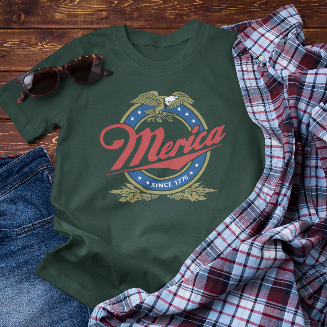 Patriotic Unisex Tee - 'Merica' Short Sleeve Shirt, 4th of July, BBQ, Casual Wear, Gift for Him/Her, USA Pride Apparel - Old Glory 1776 Apparel