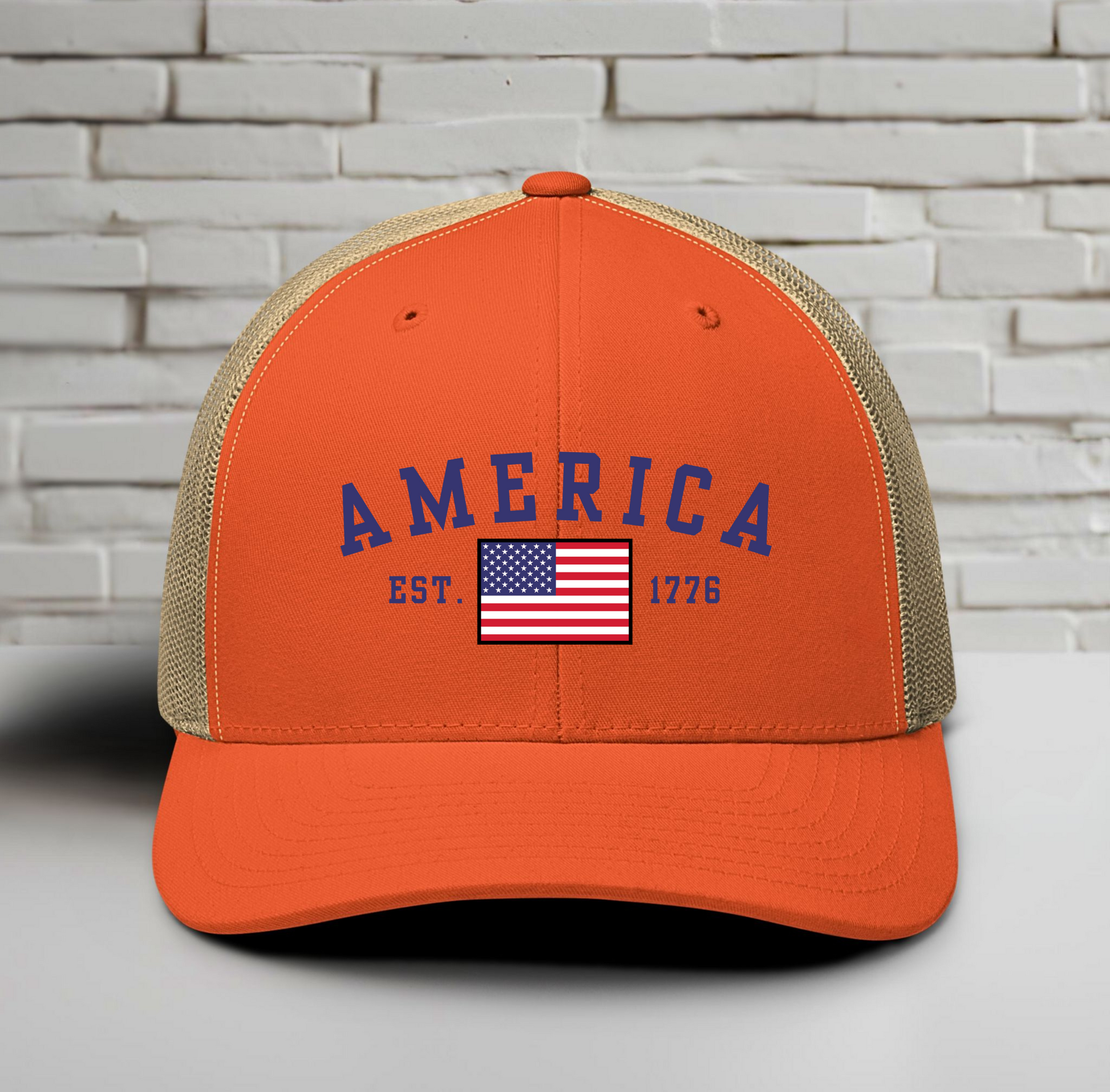 America Est. 1776 Trucker Hat – Patriotic Cap for Proud Americans - Premium Trucker Cap from Old Glory 1776 Apparel - Just $29.99! Shop now at Old Glory 1776 Apparel