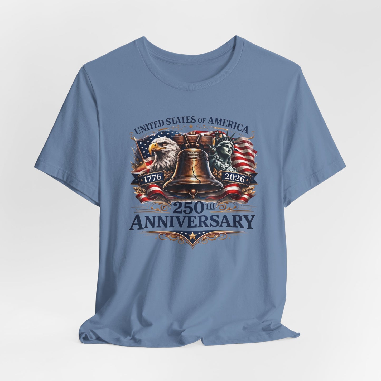 T-Shirt — 'United States of America 250th Anniversary' Liberty Bell Patriotic Tee