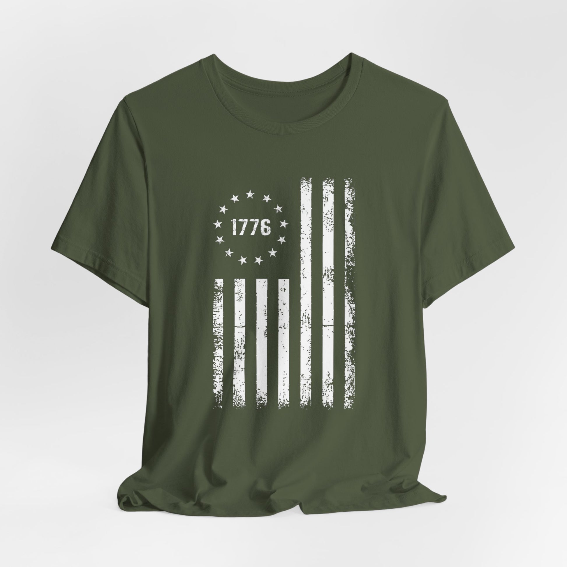 1776 Flag Unisex T-Shirt, Patriotic Tee for Celebrating Our Founding, USA History Shirt, July 4th Tee, American Flag Shirt, Independence Day - Old Glory 1776 Apparel