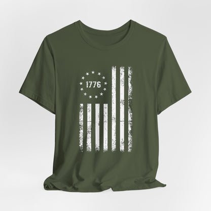 1776 Flag Unisex T-Shirt, Patriotic Tee for Celebrating Our Founding, USA History Shirt, July 4th Tee, American Flag Shirt, Independence Day - Old Glory 1776 Apparel