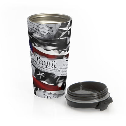 2nd Amendment, We The People 15oz Stainless Steel Travel Mug - Freedom & Liberty Design