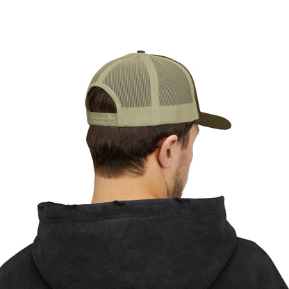 Patriotic Snapback Trucker Cap - American Flag Design