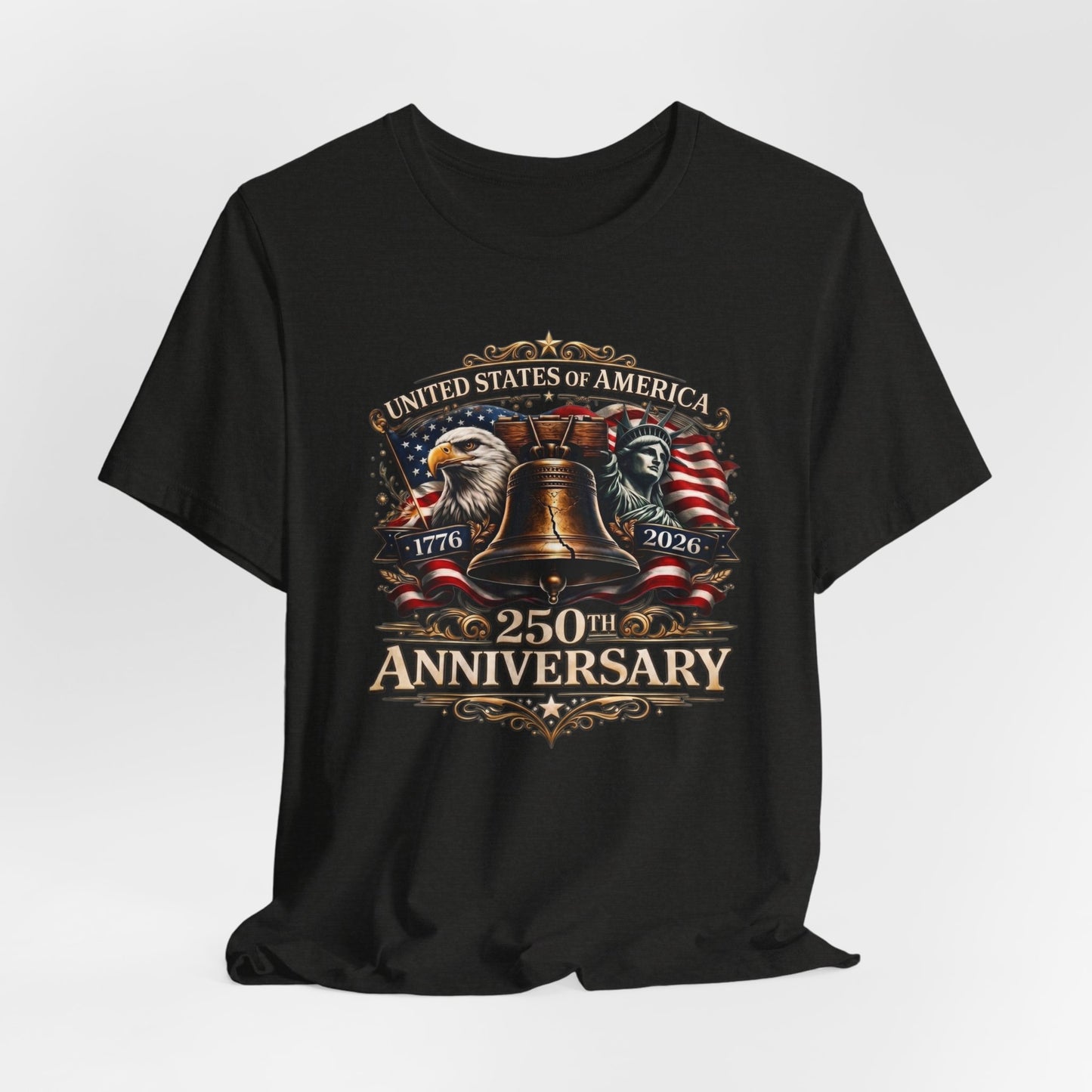 250th Anniversary USA T-Shirt — Liberty Bell & Eagle Patriotic Tee