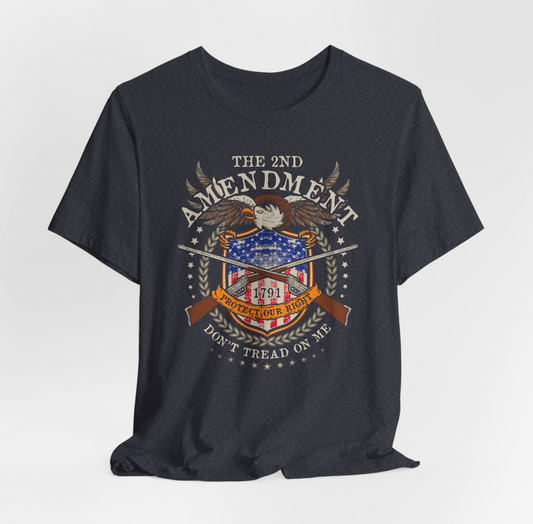 Second Amendment Don't Tread in Me Unisex T-Shirt - Patriotic Gun Rights Tee, Liberty Print Shirt, Pro-Gun Activist Clothing, American Pride - Premium T-Shirt from Old Glory 1776 Apparel - Just $26.99! Shop now at Old Glory 1776 Apparel