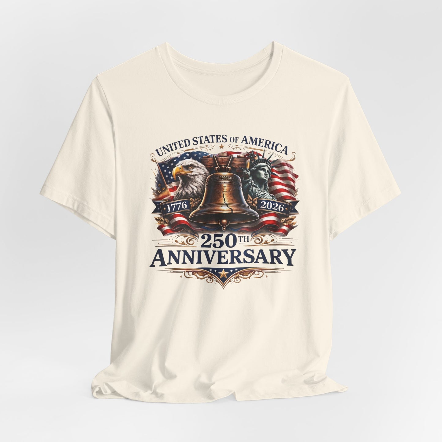 T-Shirt — 'United States of America 250th Anniversary' Liberty Bell Patriotic Tee