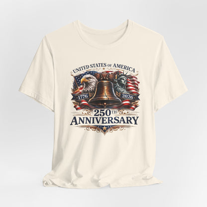 T-Shirt — 'United States of America 250th Anniversary' Liberty Bell Patriotic Tee