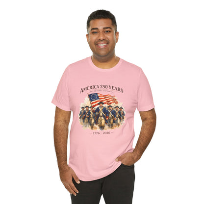 America 250 Years T-Shirt – 1776–2026 Revolutionary Flag Tee