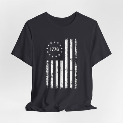 1776 Flag Unisex T-Shirt, Patriotic Tee for Celebrating Our Founding, USA History Shirt, July 4th Tee, American Flag Shirt, Independence Day - Old Glory 1776 Apparel