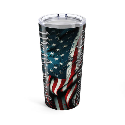 Patriotic Skull 20oz Tumbler - Stainless Steel Travel Mug for Veterans & Freedom Lovers