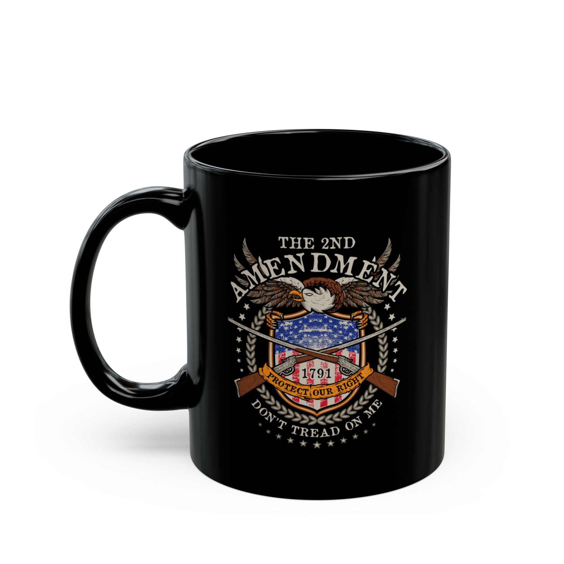 2nd Amendment Don't Tread on Me, (11oz, 15oz) Black Mug, patriotic gift, Gun Rights Mug - Premium Mug from Printify - Just $19.99! Shop now at Old Glory 1776 Apparel