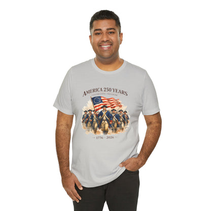 America 250 Years T-Shirt – 1776–2026 Revolutionary Flag Tee